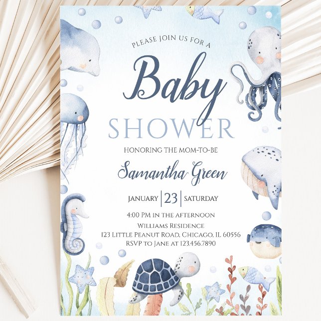 Pojke Under Havet Baby Shower Inbjudningar (Skapare uppladdad)