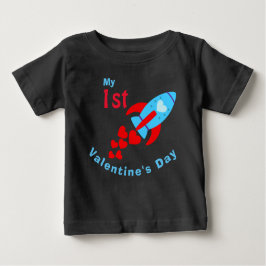 Pojke Valentindagen Cute Heart Rocket T Shirt