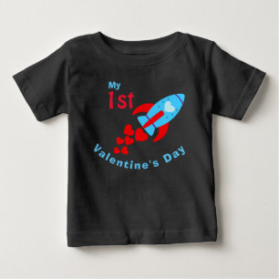 Pojke Valentindagen Cute Heart Rocket T Shirt