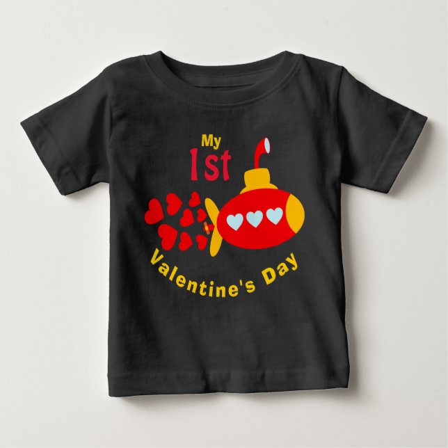 Pojke Valentindagen Cute Heart Subsea T Shirt (Framsida)