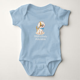Pojke Valp Hund med blå flugbodysuit T Shirt