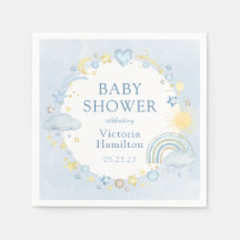 Pojke Vattenfärg Regnbåge Bebisshower