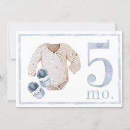 Pojke-vattenfärgsmilstolpe fem månader gammalt kor inbjudningar