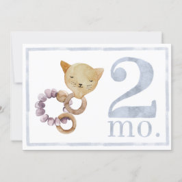 pojke vattenfärgsmilstolpe Två månader gammalt kor Inbjudningar