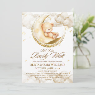 Pojke Vi kan knappt vänta Baby Shower Inbjudningar