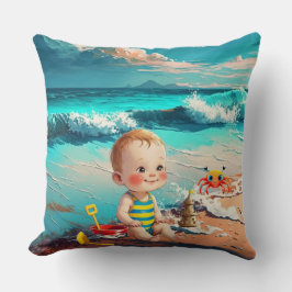 Pojke vid stranden kudde