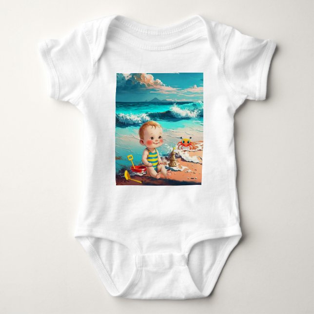 Pojke vid stranden t shirt (Framsida)