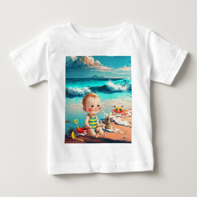 Pojke vid stranden t shirt (Framsida)