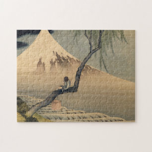 Pojke View Mount Fuji, 1898 av Katsushika Hokusai Pussel