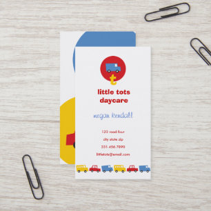 Pojke visitkort för Daycare för leksakungar