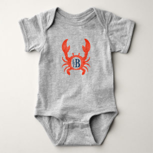 Pojke Watercolor Crab Monogram Circle T Shirt