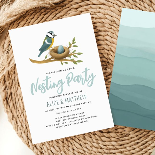 Pojke Watercolor Egg Ntesting Party Inbjudningar (Skapare uppladdad)