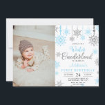 Pojke Winter ONEderland Foto från första födelseda Inbjudningar<br><div class="desc">Pojke Winter Onederland Fotoinbjudan/ Boy Snowflake-inbjudan</div>