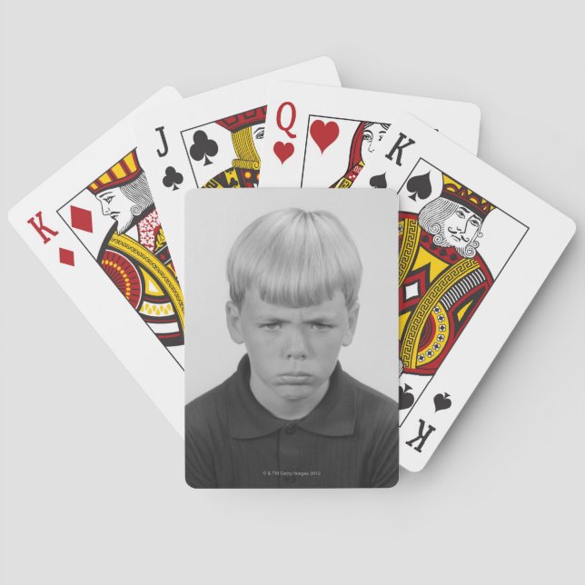 Pojkeansiktsuttryck Spel Kort (Baksidan)