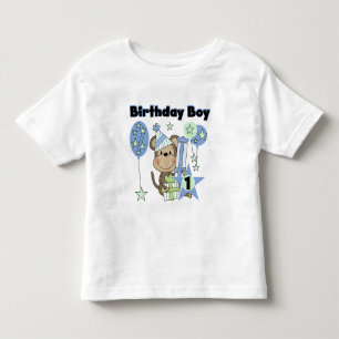 Pojkeapa med den 1st födelsedagen för gåvor t-shirt