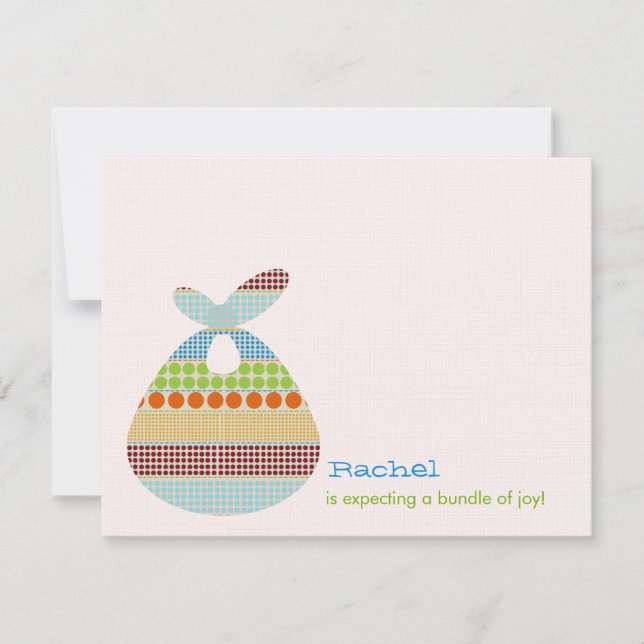 Pojkebaby shower Boho pricker packen Inbjudningar (Framsida)