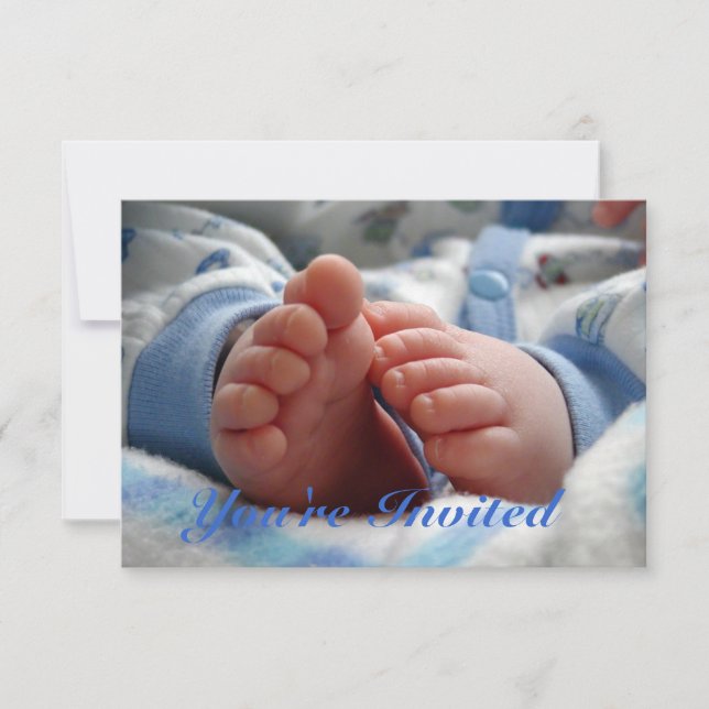 Pojkebaby showerinbjudan inbjudningar (Framsida)