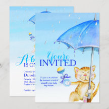 Pojkebabydusch paraplyer vismliknande kattinbjudni