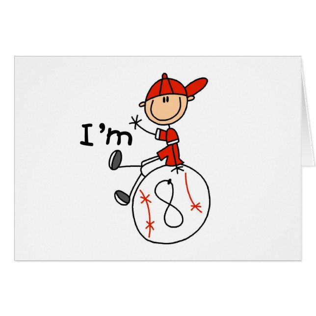 Pojkebaseball mig förmiddag 8 hälsningskort (Framsidan Horizontal)