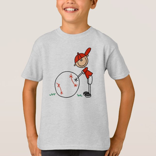 Pojkebaseball skräddarsy t shirt (Framsida)