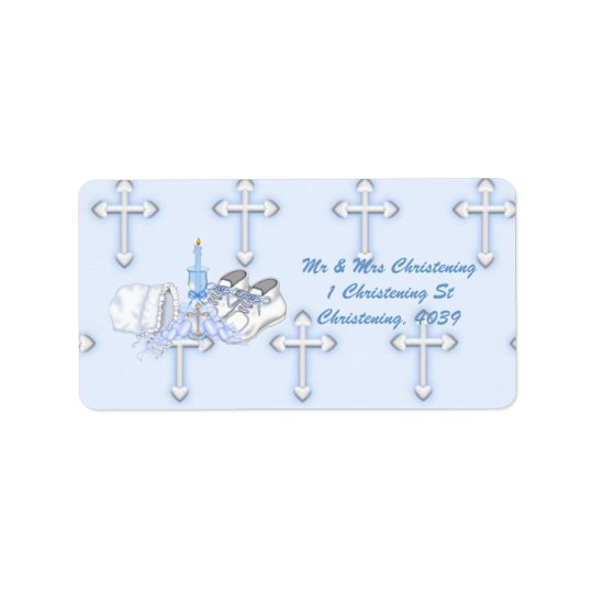 PojkeChristeningWish Adressetikett