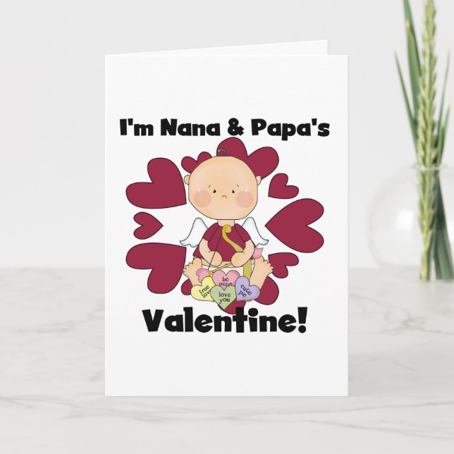 PojkeCupid Nana och pappa valentinTshirts Helgkort (Framsida)