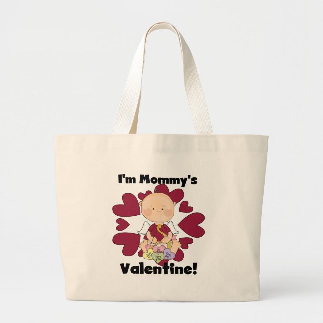 PojkeCupidmommys Tshirts för valentin Jumbo Tygkasse (Framsidan)