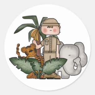 PojkedjungelSafari Runt Klistermärke