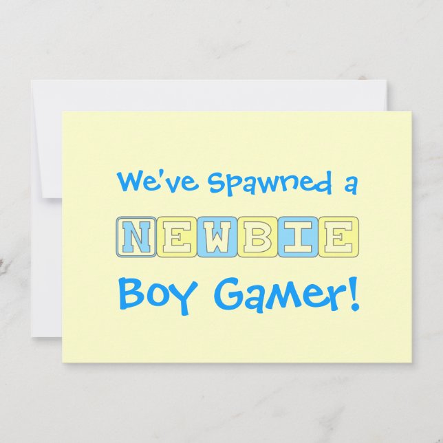 PojkeGamerbaby shower Inbjudningar (Framsida)