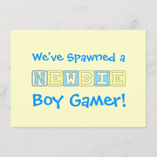 PojkeGamerbaby shower Inbjudningar