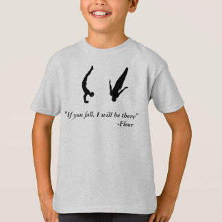 Pojkemanar gymnastik som dråsar trampolineskjortan tee shirt