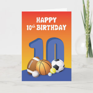 Pojken 10:e födelsedagssportdagen i Bollar Kort