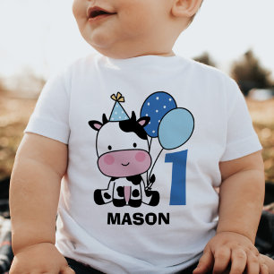 Pojken 1:a födelsedag Personligen Cute Balloons T Shirt