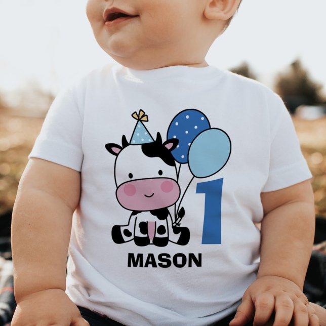 Pojken 1:a födelsedag Personligen Cute Balloons T Shirt (Skapare uppladdad)