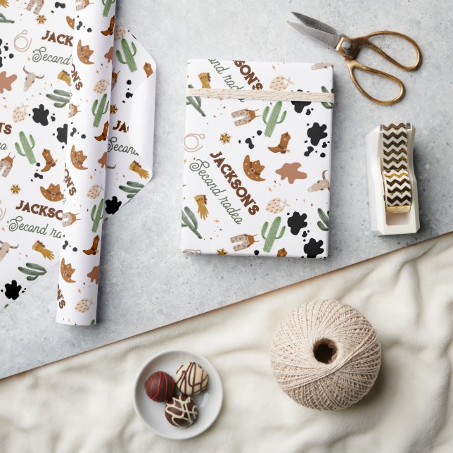 Pojken är inte min första Rodeo Cowboy 2:a födelse Presentpapper (Hantverk)