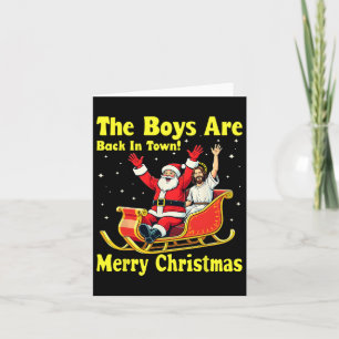 Pojken är tillbaka i stan! God jul Santa Ch Kort