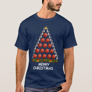 Pojken Bowling Christmasree God jul T Shirt