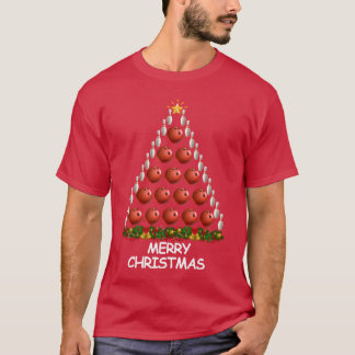 Pojken Bowling Christmasree God jul T Shirt