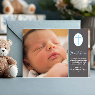 Pojken Christing/Baptism Tack för ditt kort