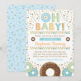 Pojken Donut Babyskuss Sprinkle Inbjudan Ringnöt