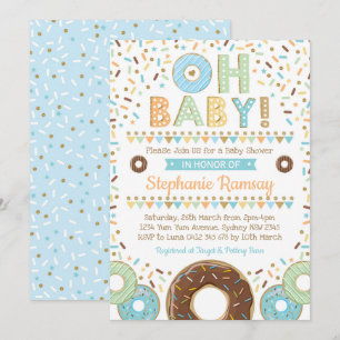 Pojken Donut Babyskuss Sprinkle Inbjudan Ringnöt
