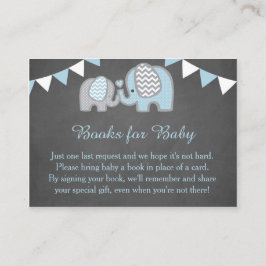 Pojken Elephant Baby Shower Bok Request Card Boy Tilläggskort