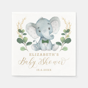 Pojken Elephant Little Gentlemen Greenery Baby Sho Pappersservett