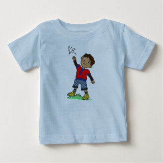 Pojken flyger Pappert flygplan T Shirt