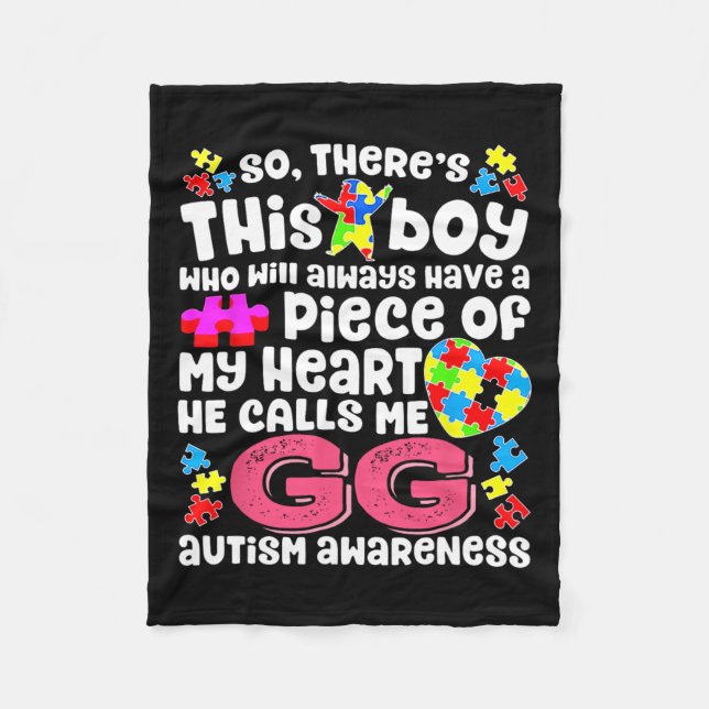 Pojken han kallar mig Gg Fighter Autism Awareness  Fleecefilt (Framsidan)