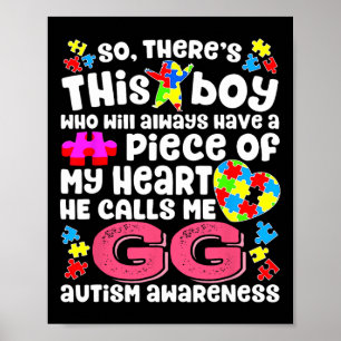 Pojken han kallar mig Gg Fighter Autism Awareness Poster