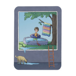 Pojken i bassäng magnet i njurarna