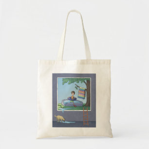 Pojken i bassäng Tote Bag Tygkasse