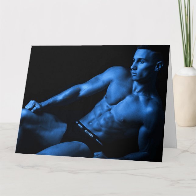 Pojken i Blue Hett Guy Hälsning Card Kort (Framsida)