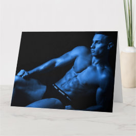 Pojken i Blue Hett Guy Hälsning Card Kort